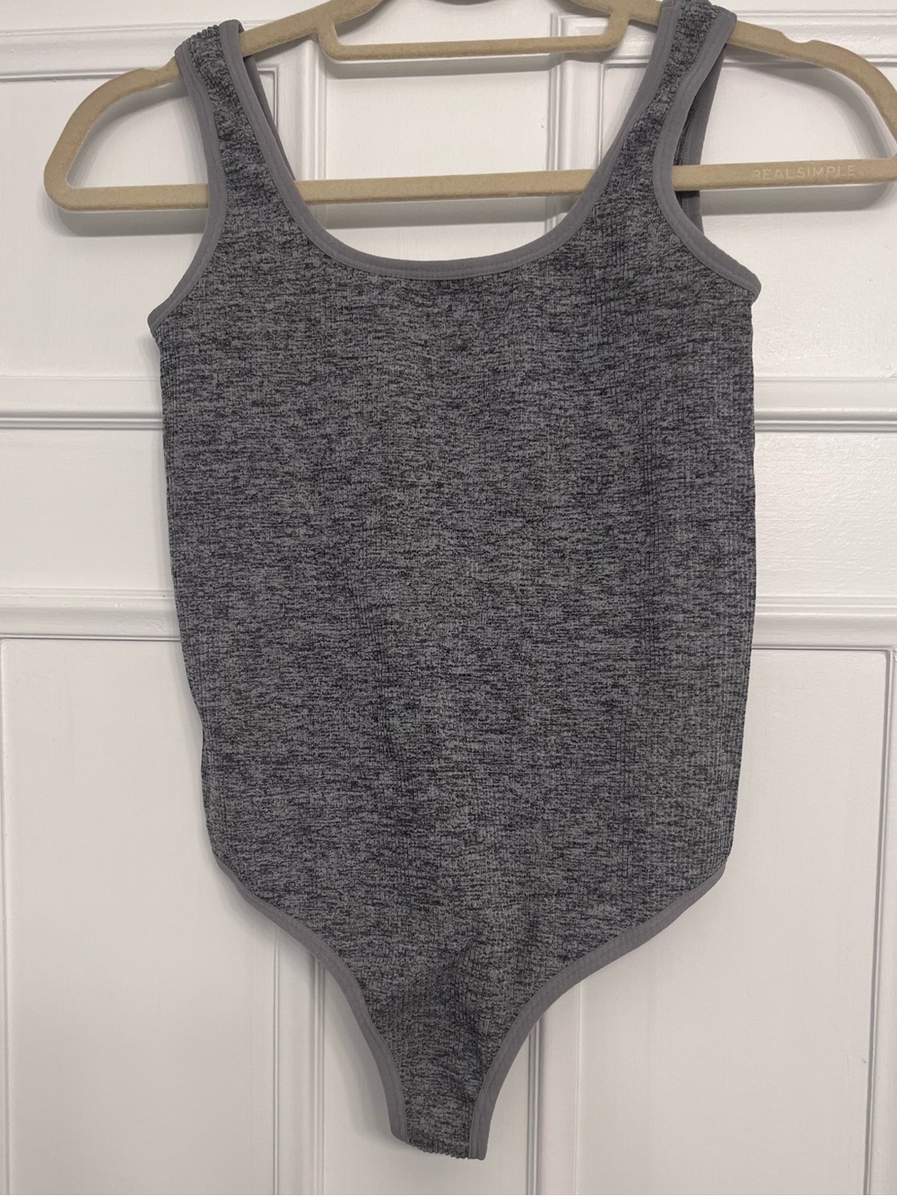 Colsie Grey Tank Ribbed Bodysuit Sz L